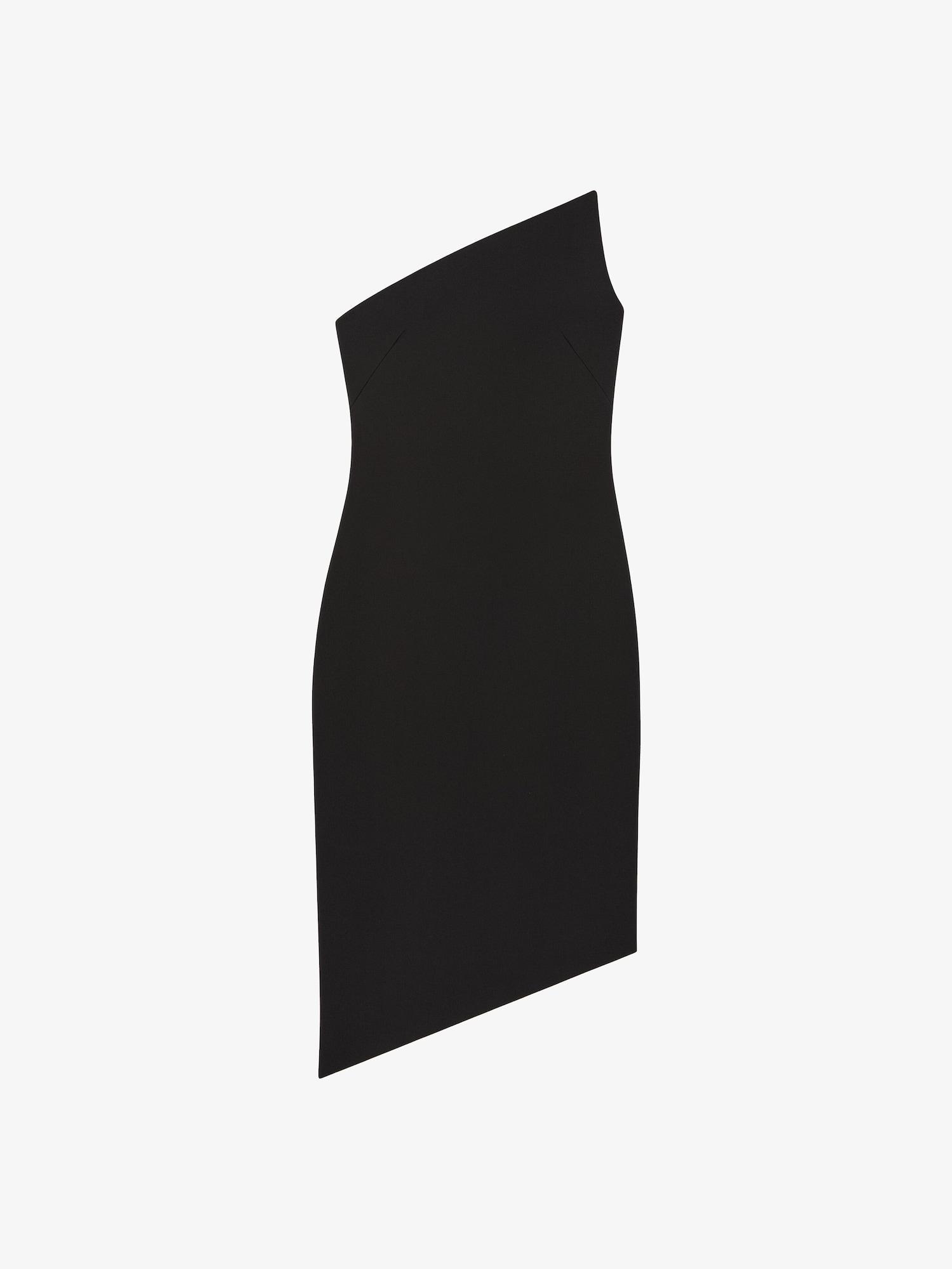 Asymmetric bustier dress in wool Product Image