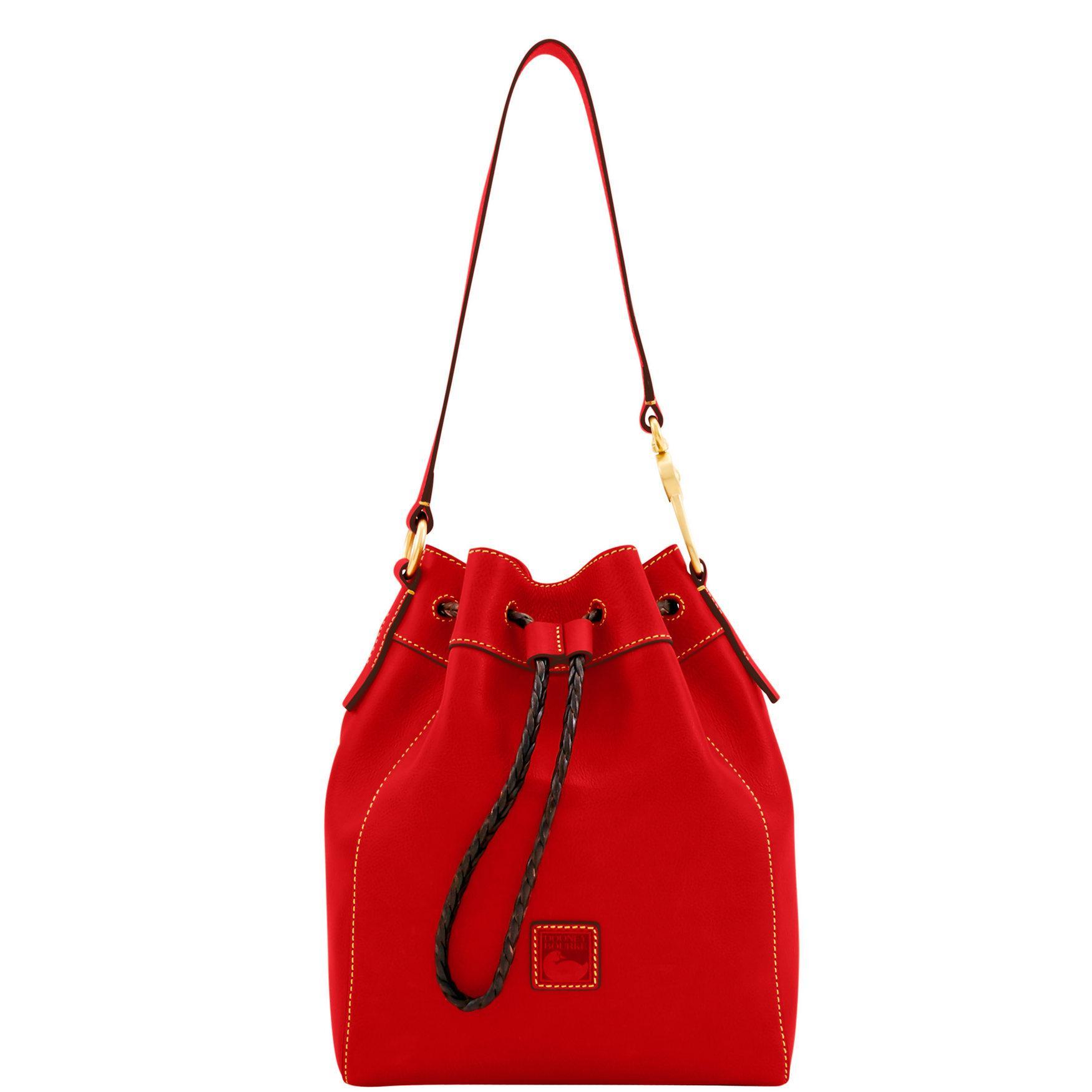 Dooney & Bourke Womens Florentine Hattie Drawstring Leather Shoulder Bag in Slate Product Image