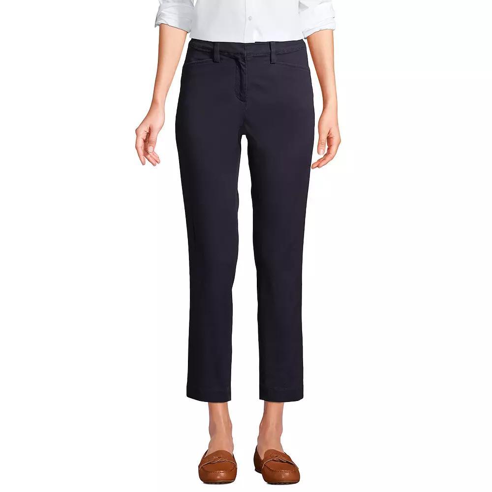 Women's Lands' End Regular Mid Rise Chino Crop Pants, Size: 0, Classic Blue Product Image