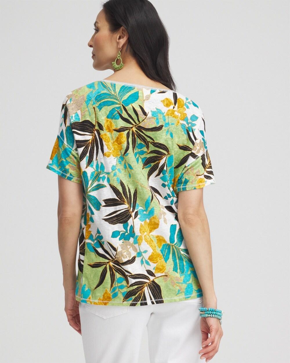 Linen Palms Sweater Trim Tee Product Image