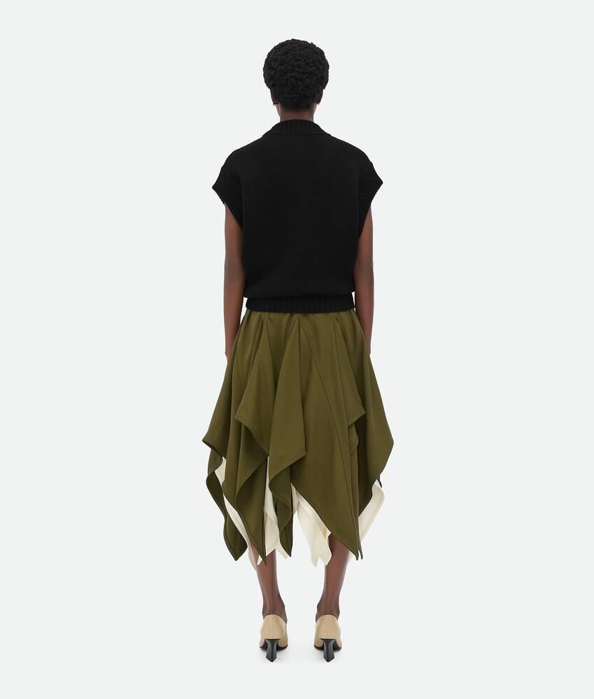Women's Viscose Double Layer Skirt in Olive oil/ dove Product Image