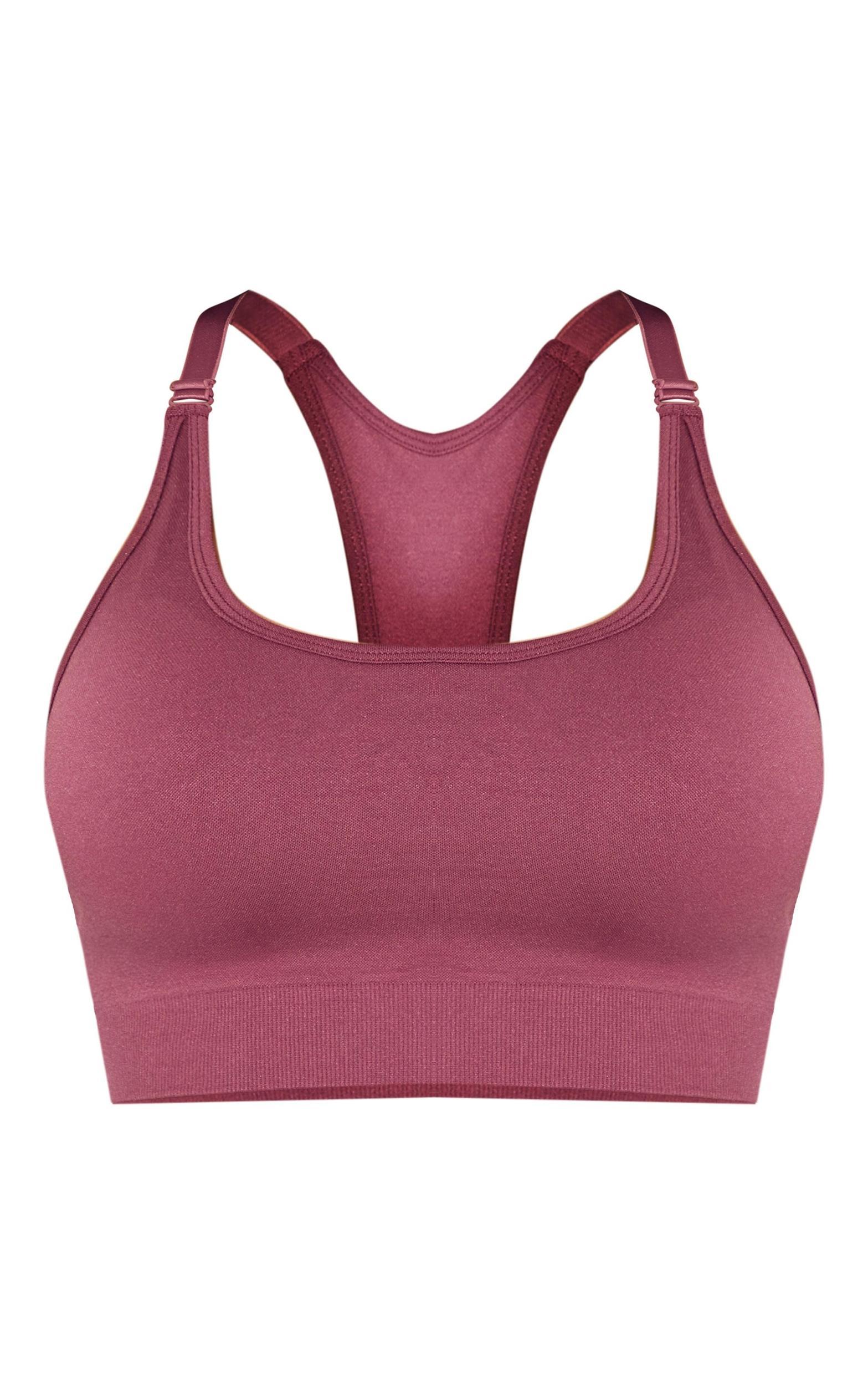 Shape Burgundy Seamless Active Cupped Sports Bra Product Image