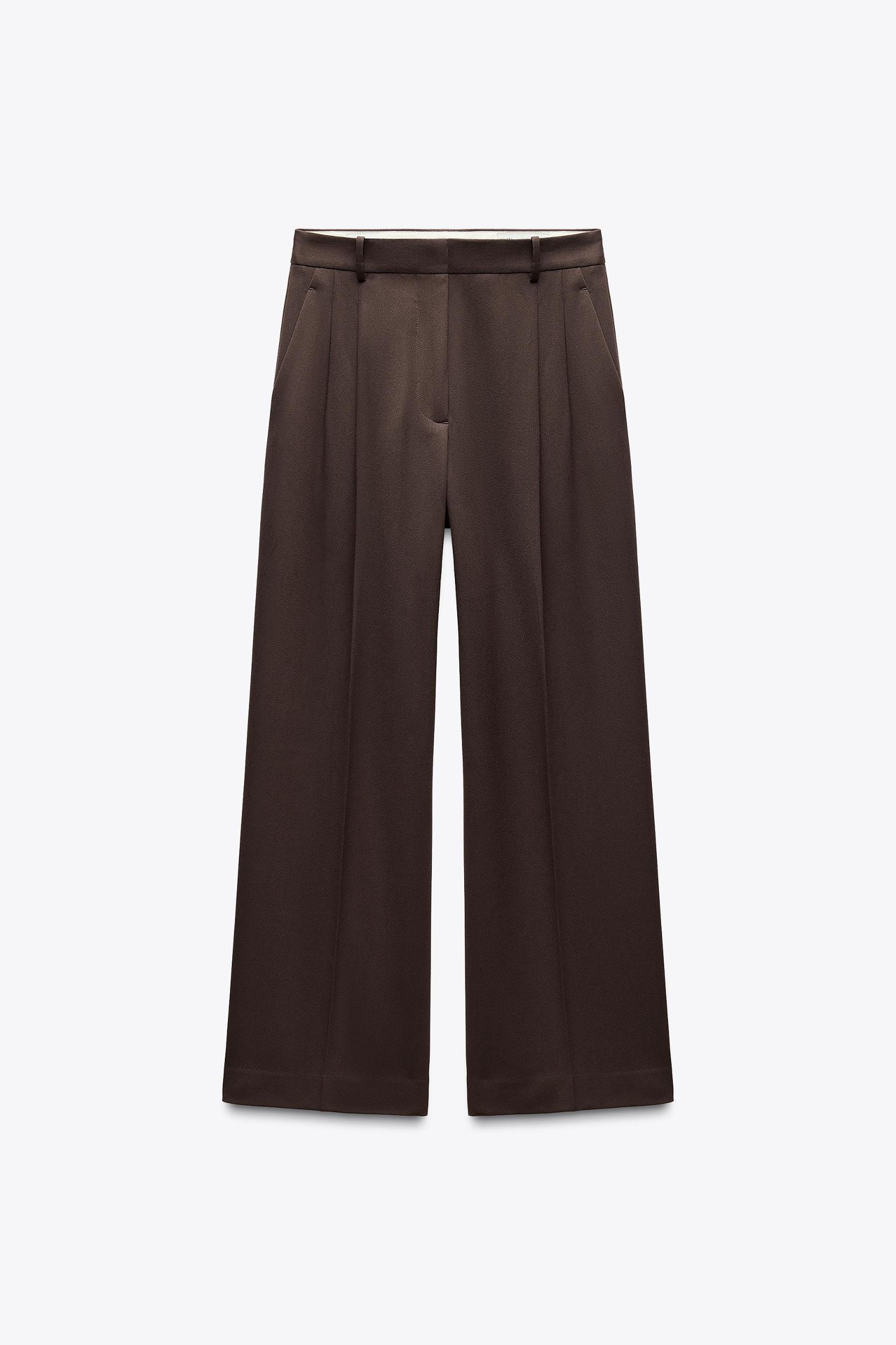 PINSTRIPE PLEATED PANTS Product Image