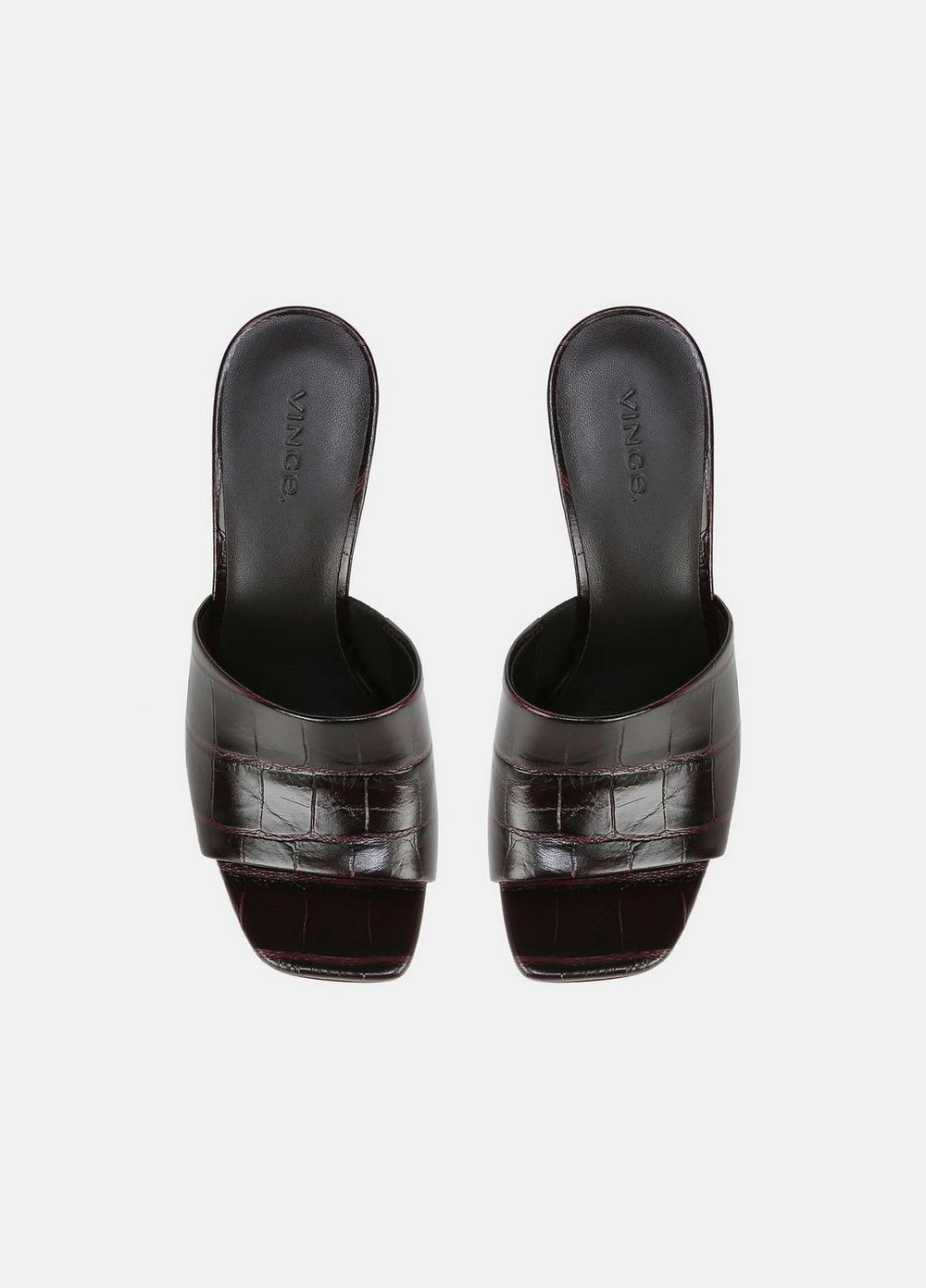 Womens Pia Leather Wedge Sandal, Plum Wine, Size 9.5 Vince Product Image