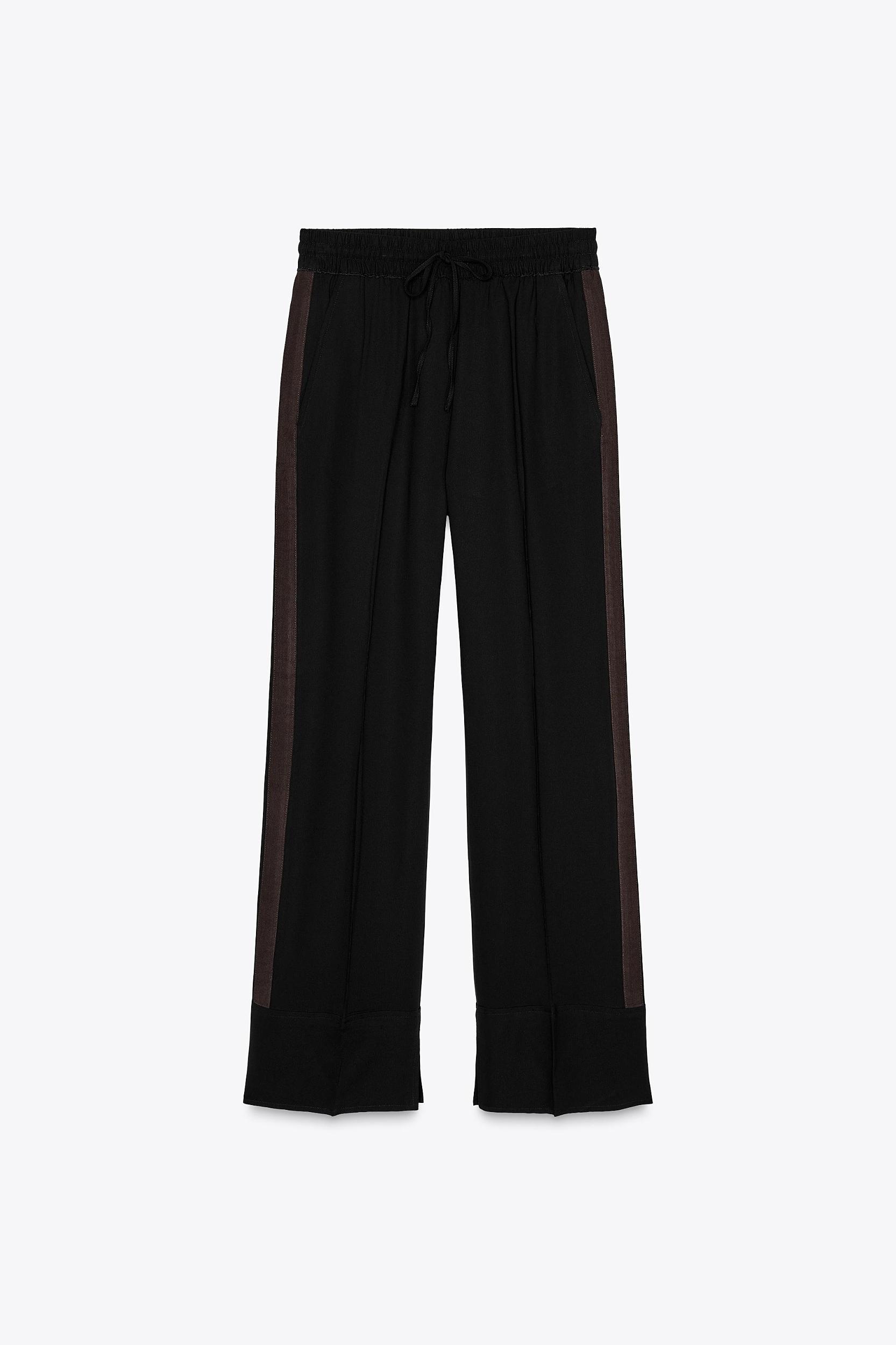 STRAIGHT LEG VELVET PANTS ZW COLLECTION Product Image