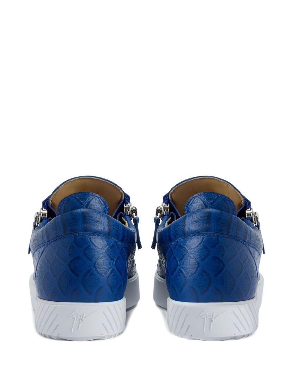 Frankie crocodile-effect zip sneakers Product Image