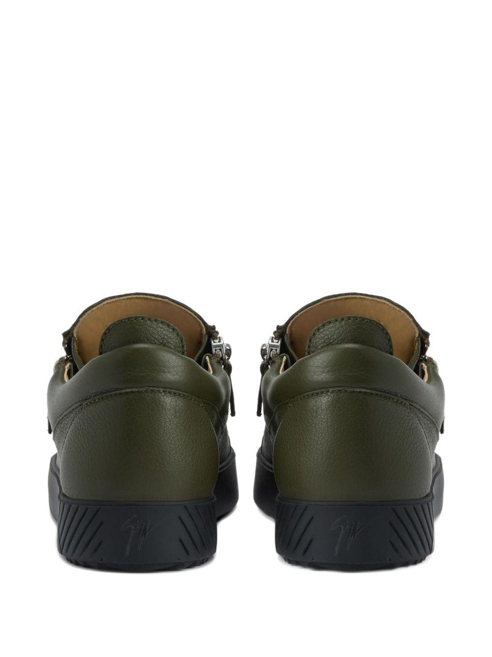 Frankie zip-detail leather sneakers Product Image