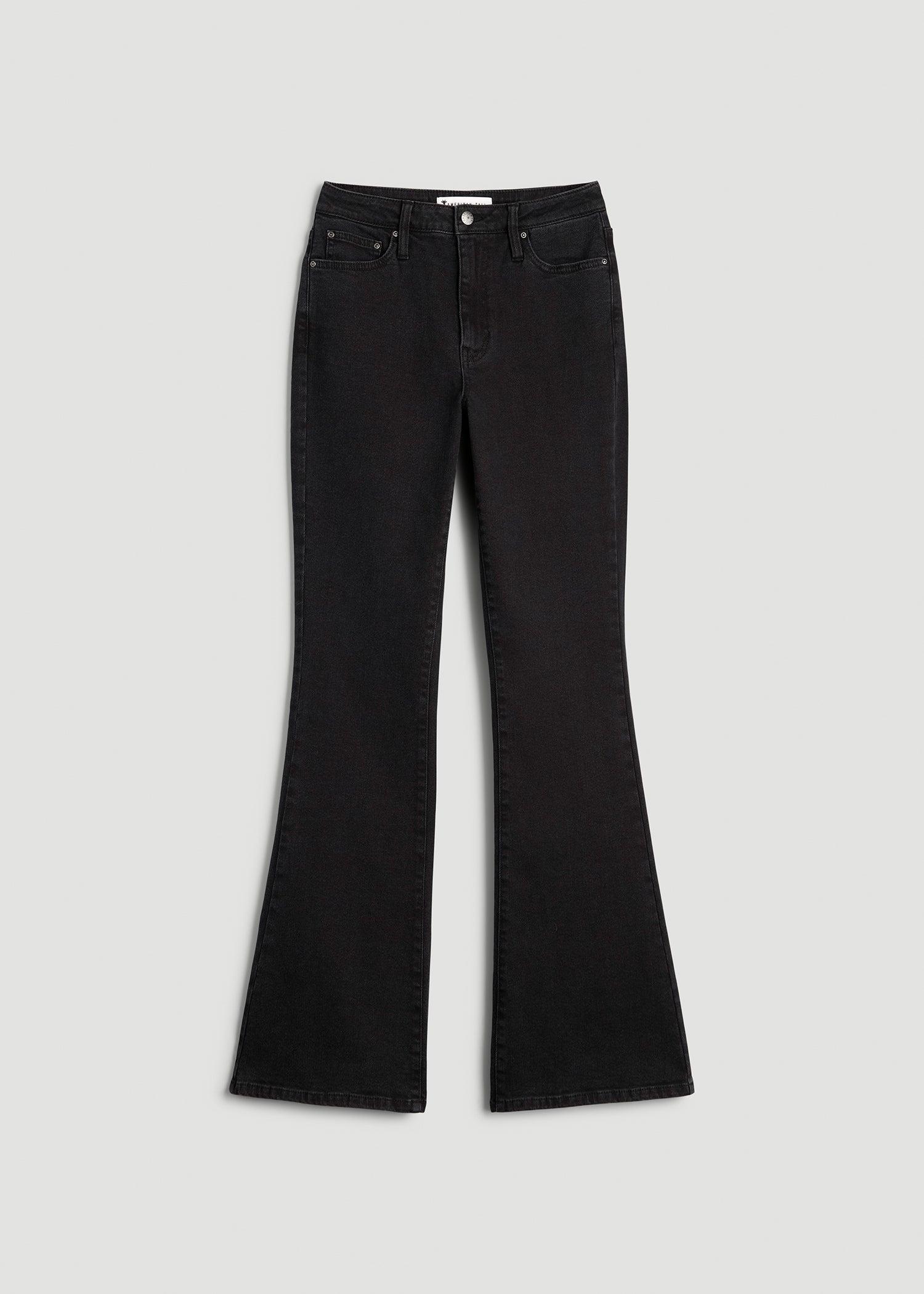 Chloe High Rise Flare Jeans for Tall Women in Onyx Black Wash Product Image