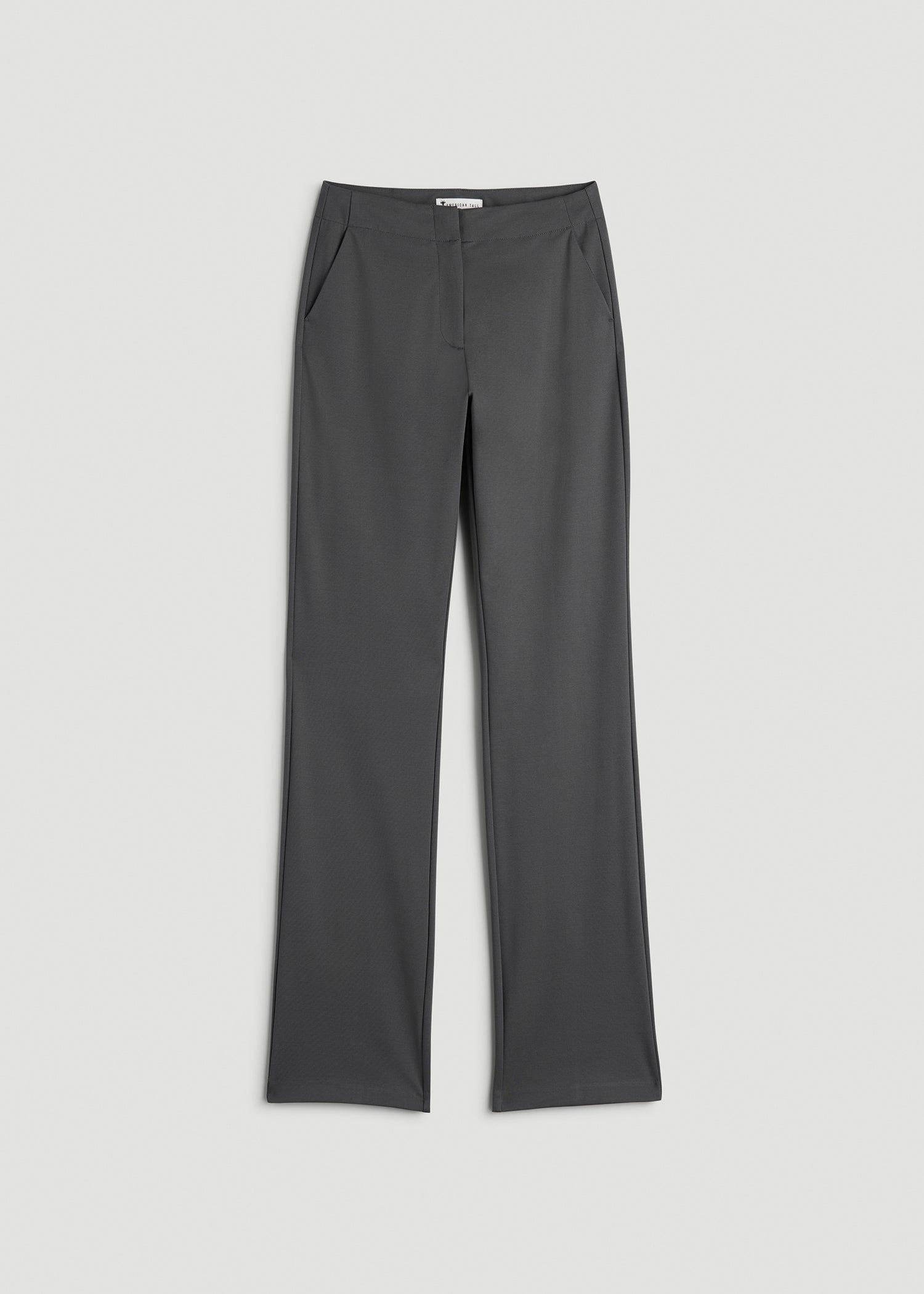 Slim Straight Leg Dress Pants for Tall Women in Slate Product Image