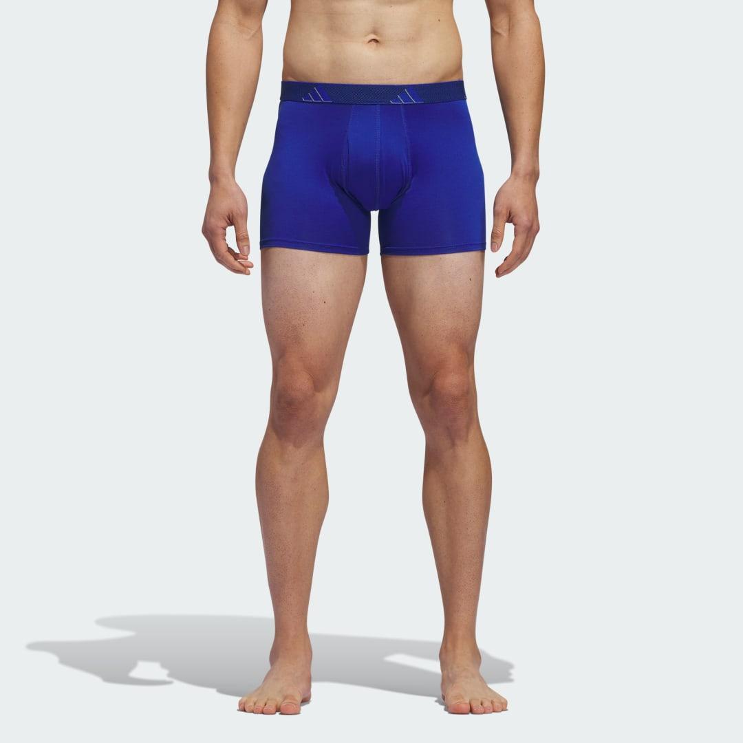 adidas Microfiber 3-Pack Trunk Underwear Blue S Mens Product Image