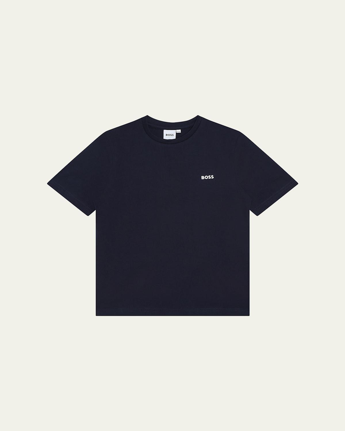 Boys Contrast Logo-Print T-Shirt, Size 8-16 Product Image