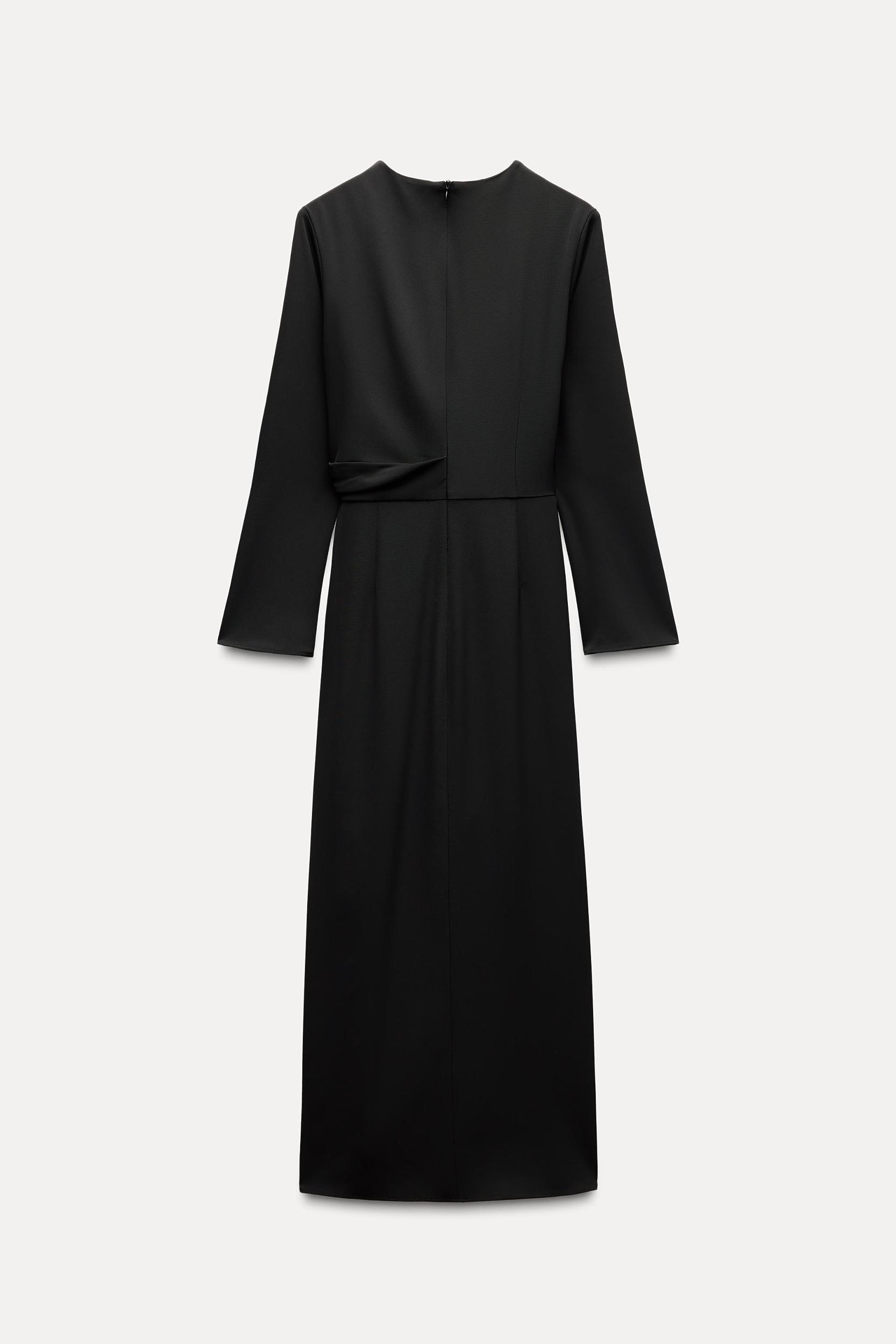 DRAPED ZIPPER MIDI DRESS Product Image