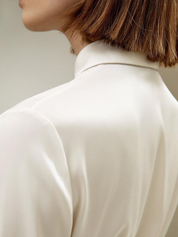 Beaded Chain Silk Shirt Product Image