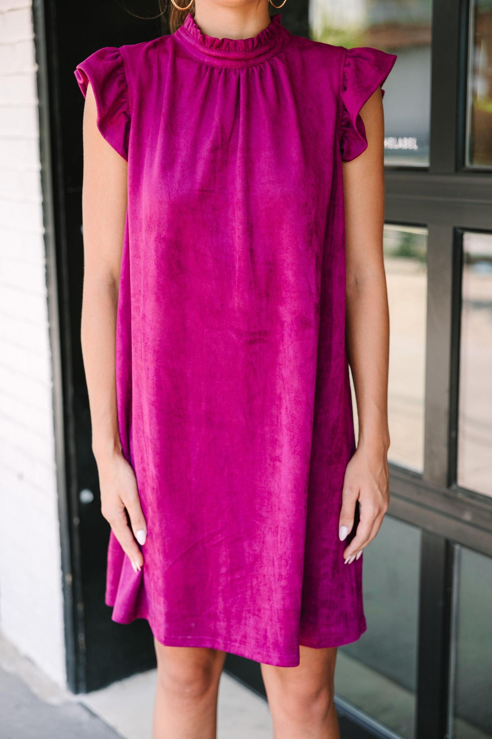 Please The Crowd Plum Purple Shift Dress Female Product Image