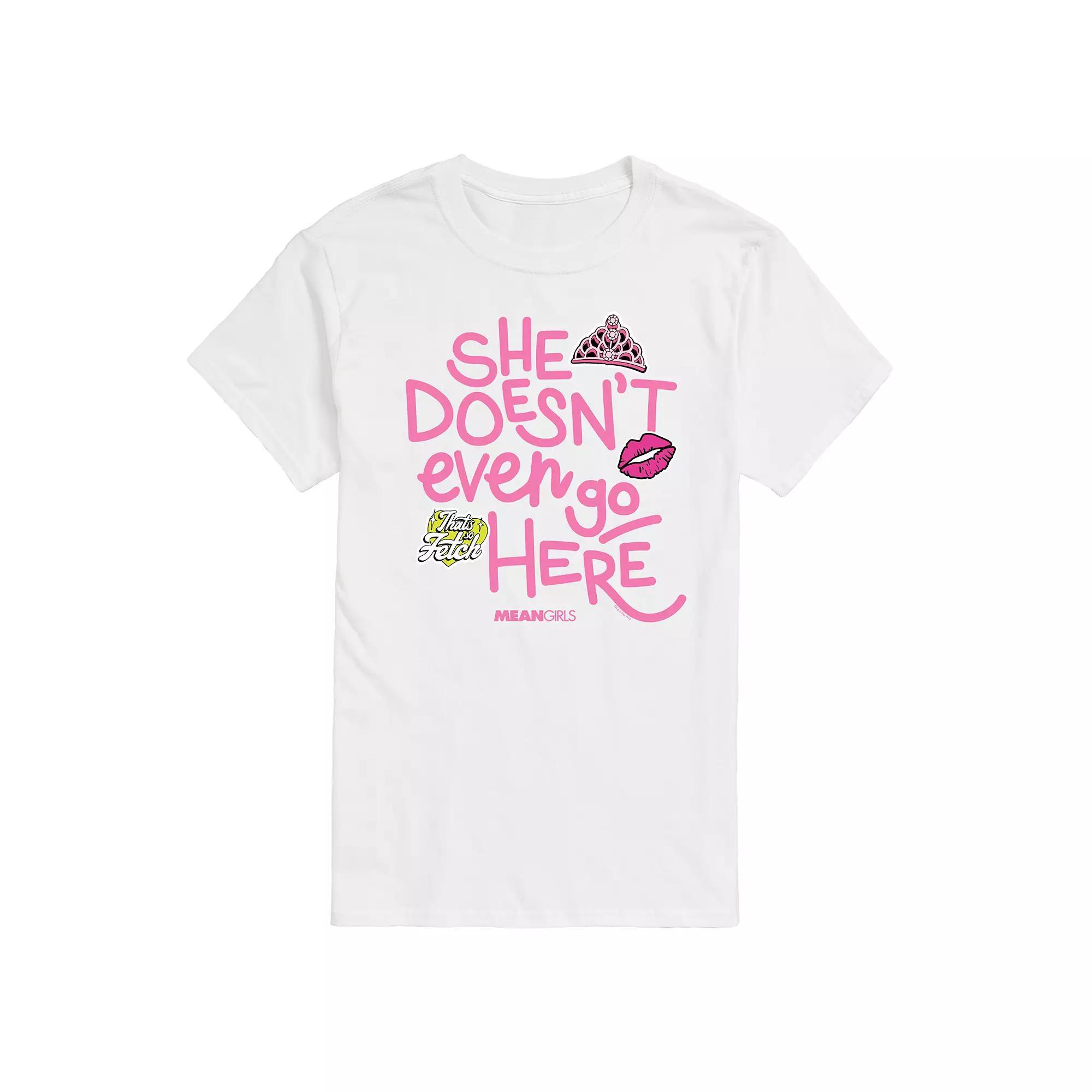 Mens Mean Girls She Doesnt Even Go Here Graphic Tee Product Image