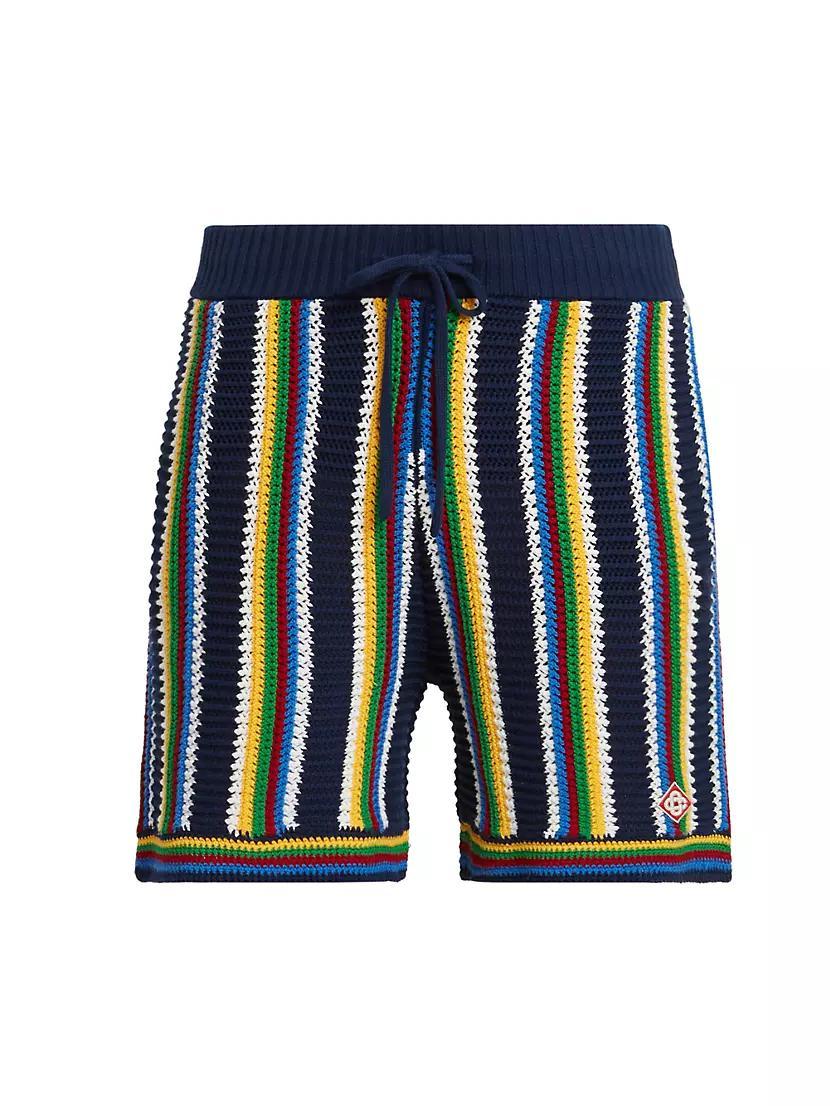 Striped Crochet Shorts Product Image