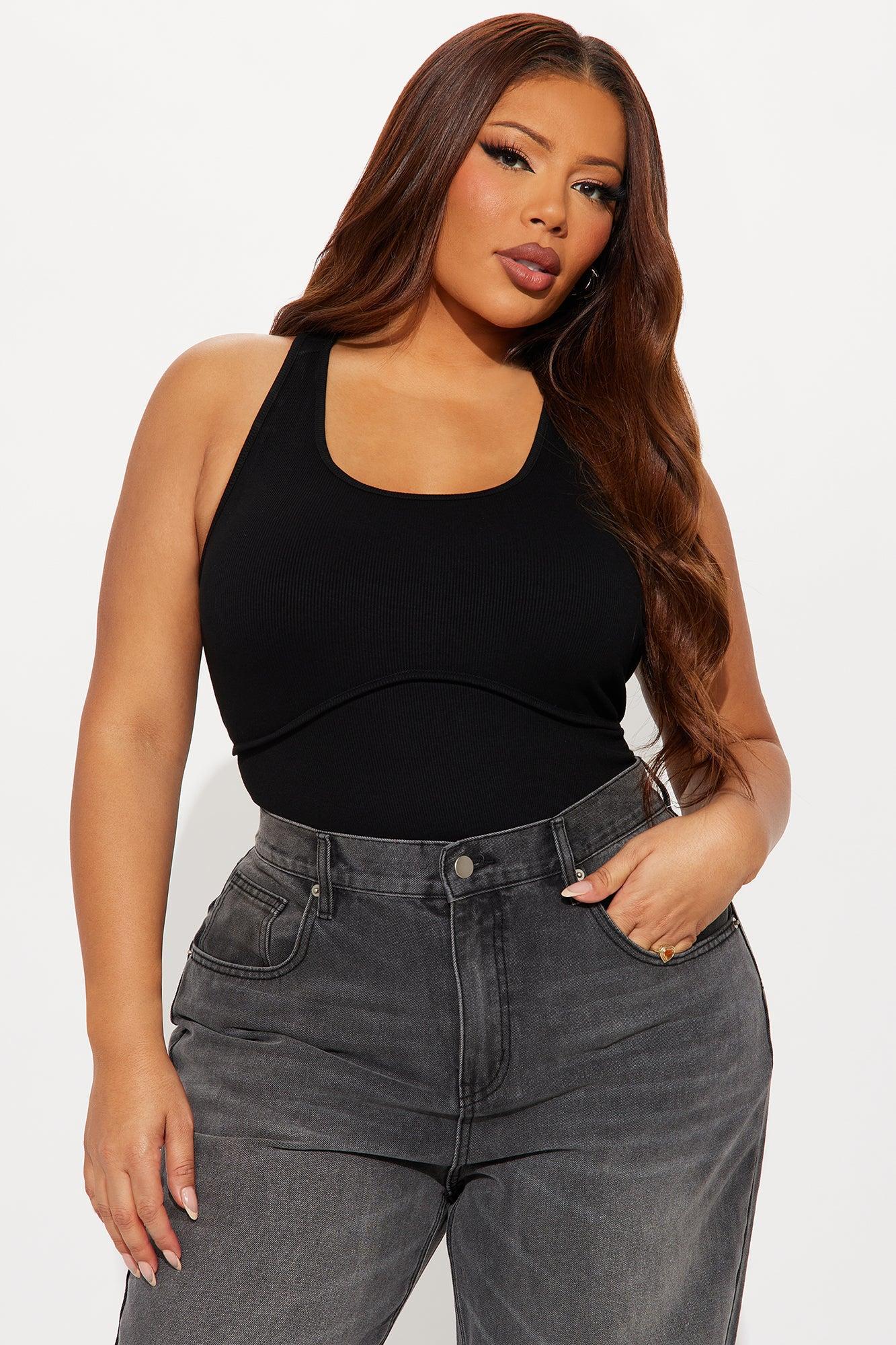 Arizona Ribbed Racerback Bodysuit - Black Female Product Image