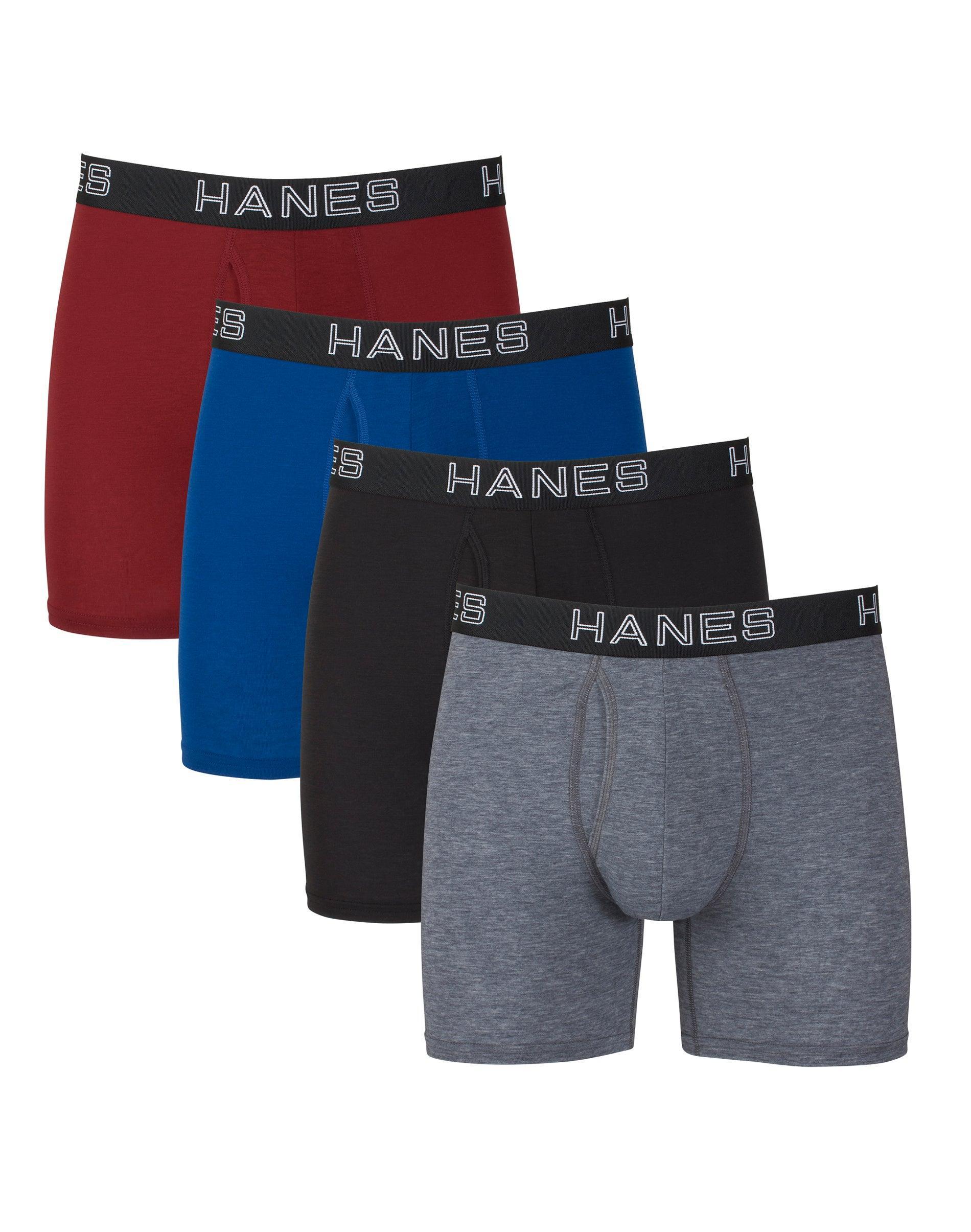 Hanes Ultimate 4-Pack Men's Comfort Flex Fit Total Support Pouch Boxer Briefs, Size: Large, Black Gray Product Image