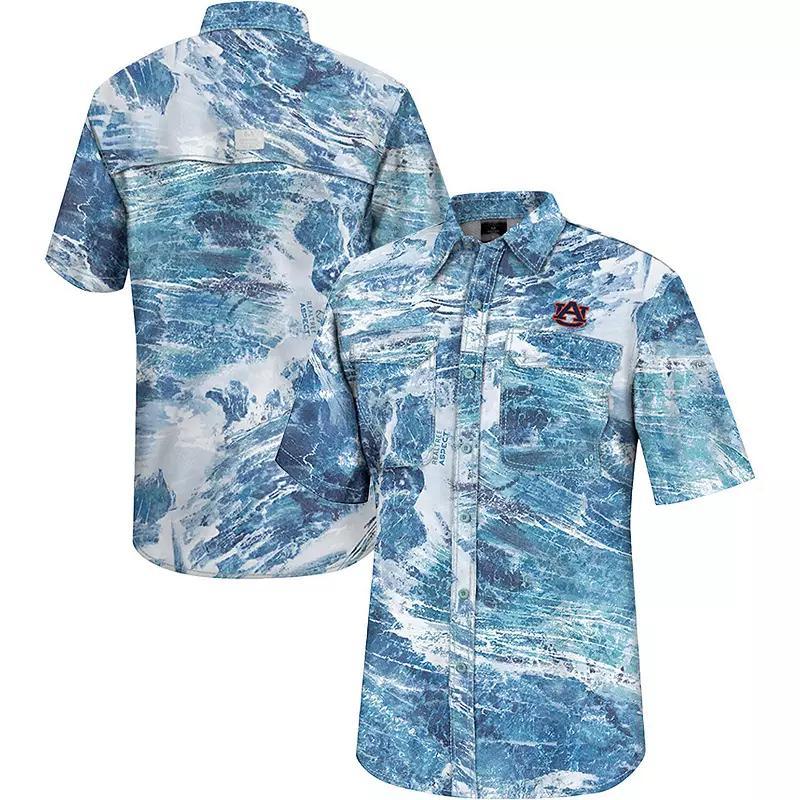 Men's Colosseum  Blue Auburn Tigers Realtree Aspect Charter Full-Button Fishing Shirt, Size: Large Product Image