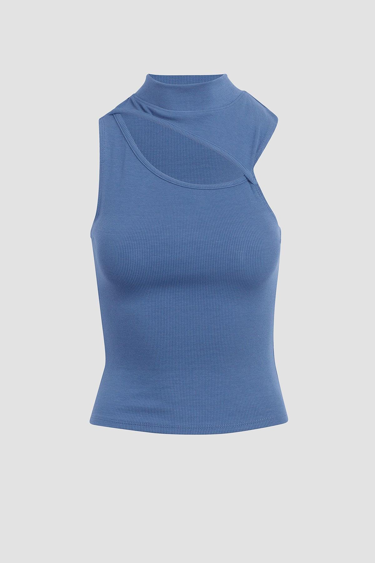 Mock Neck Cut Out Tank Female Product Image