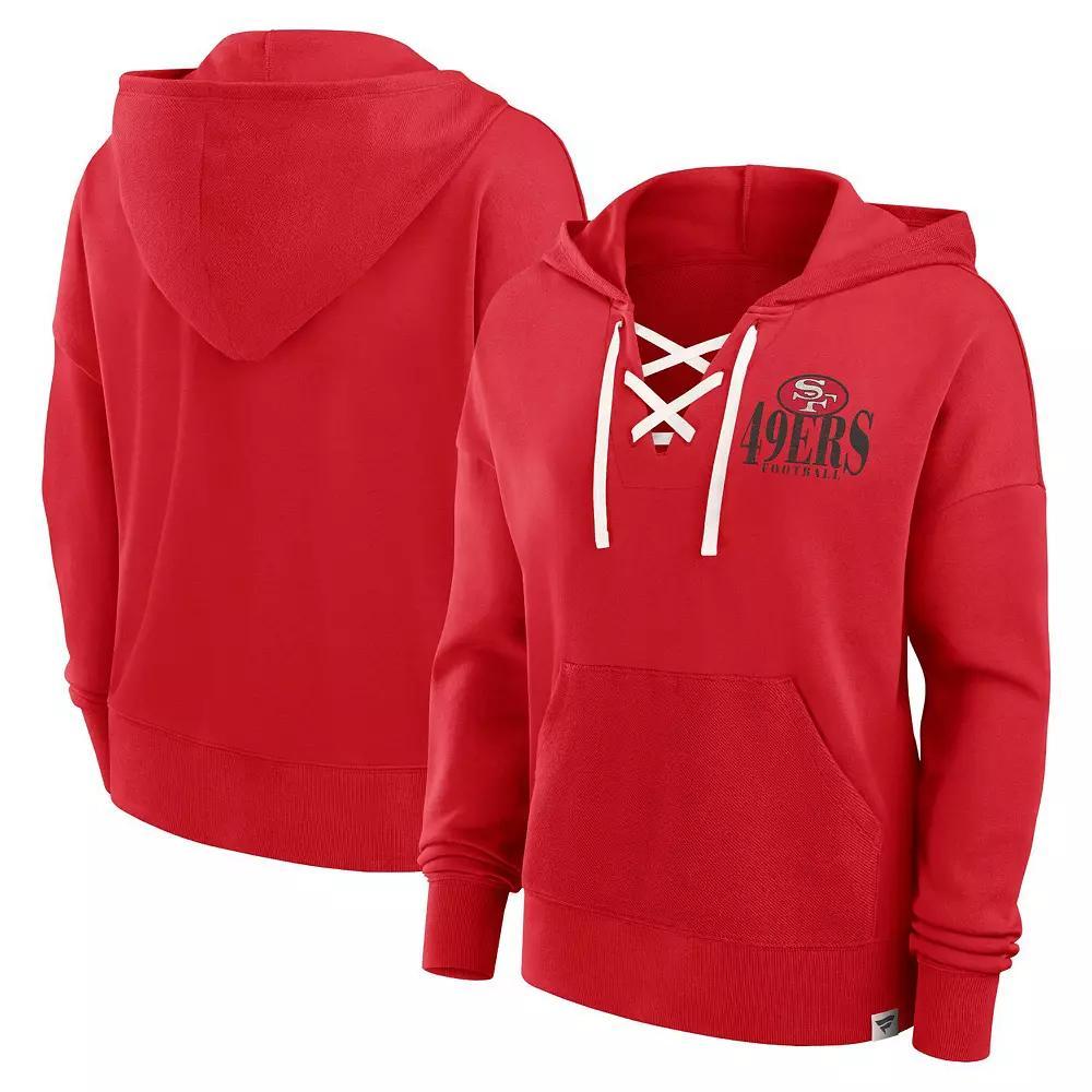 Women's Fanatics Scarlet San Francisco 49ers Blitz Left Lace-Up Pullover Hoodie, Size: Large, Red Product Image