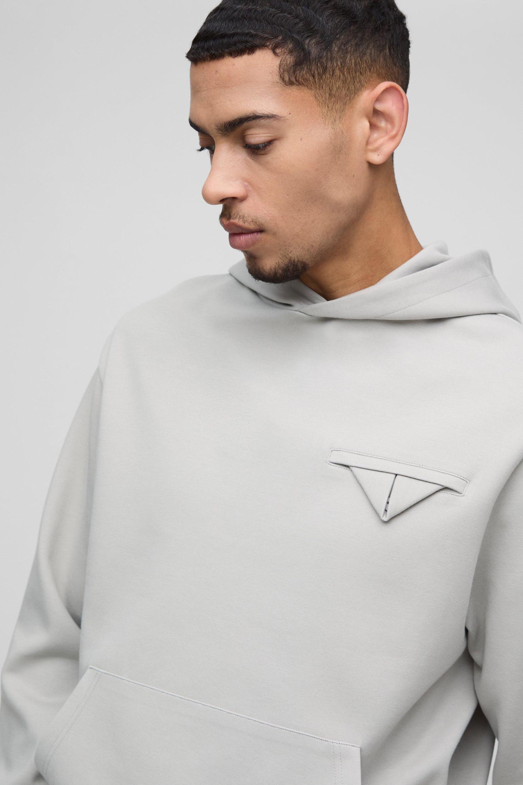 Interlock Pocket Detail Hoodie | boohooMAN USA Product Image