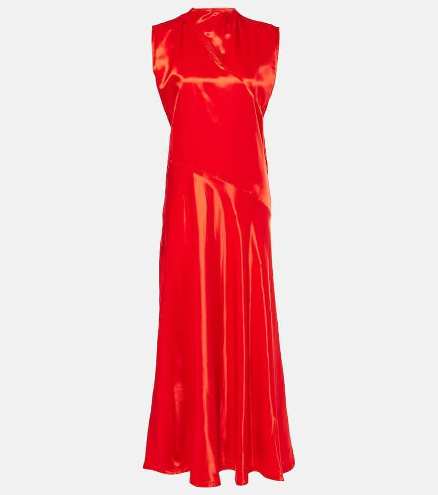 JIL SANDER Satin Midi Dress In Red Product Image