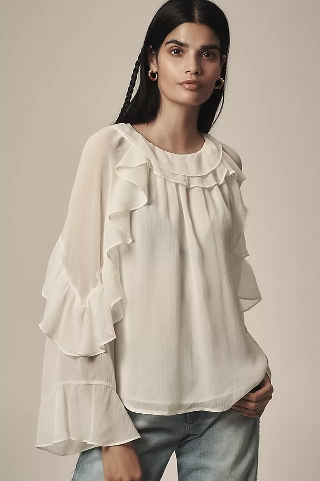 By Anthropologie Sleeveless Ruffled Blouse Product Image