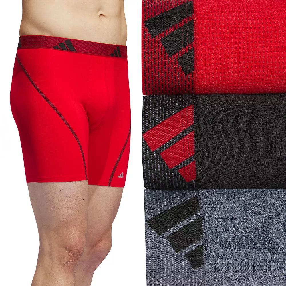 adidas Performance Mesh 3-Pack Boxer Briefs Scarlet M Mens Product Image