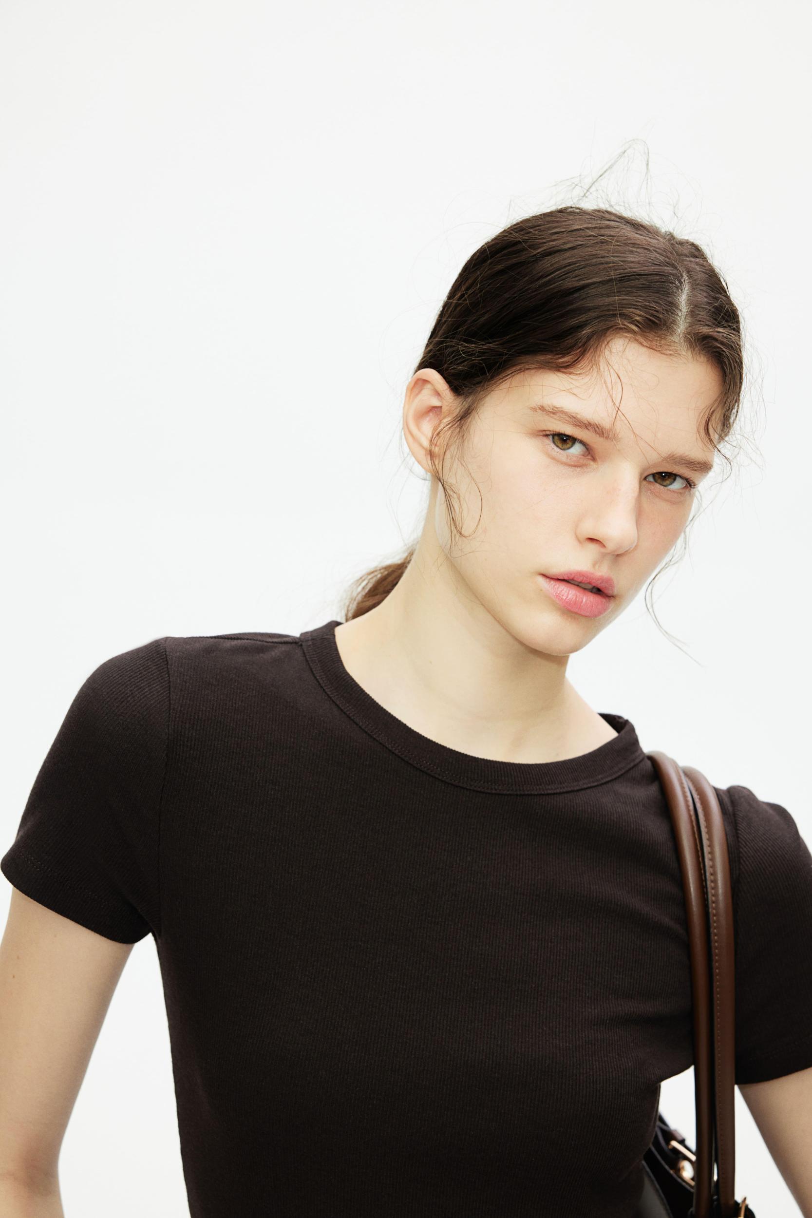 Ribbed Modal-blend T-shirt Product Image