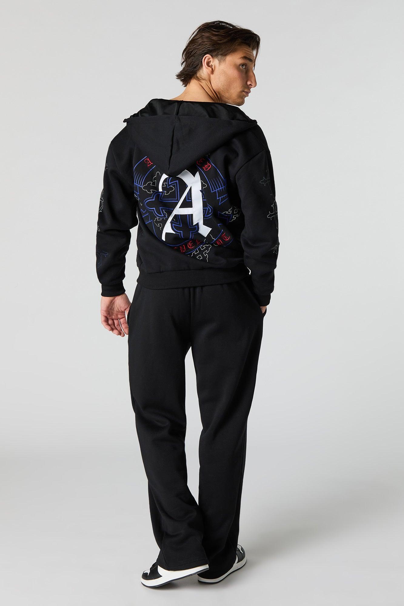 Gothic Embroidered Fleece Sweatpant Male Product Image