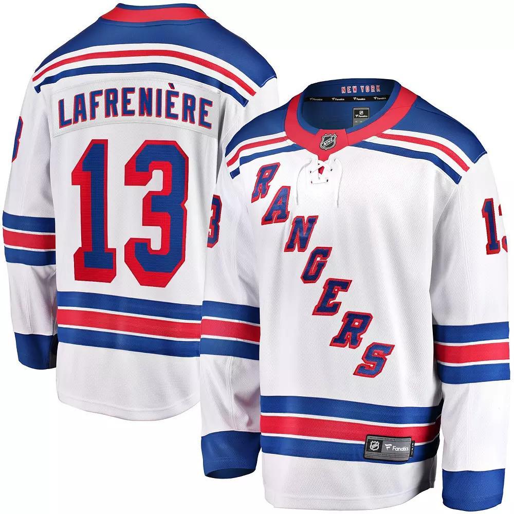 Men's Fanatics Branded Alexis Lafreniere White New York Rangers Away Premier Breakaway Player Jersey, Size: Medium, Ran White Product Image