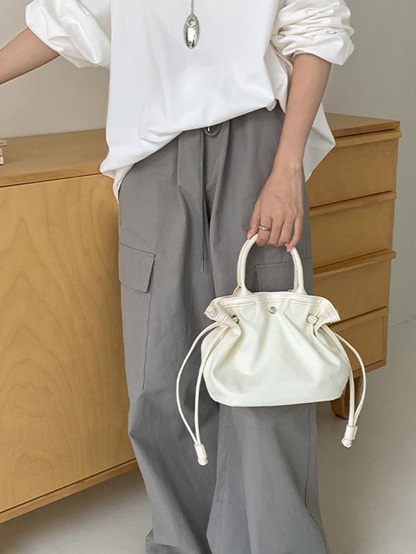 Drawstring Split-Joint Handbags Tote Bags Product Image