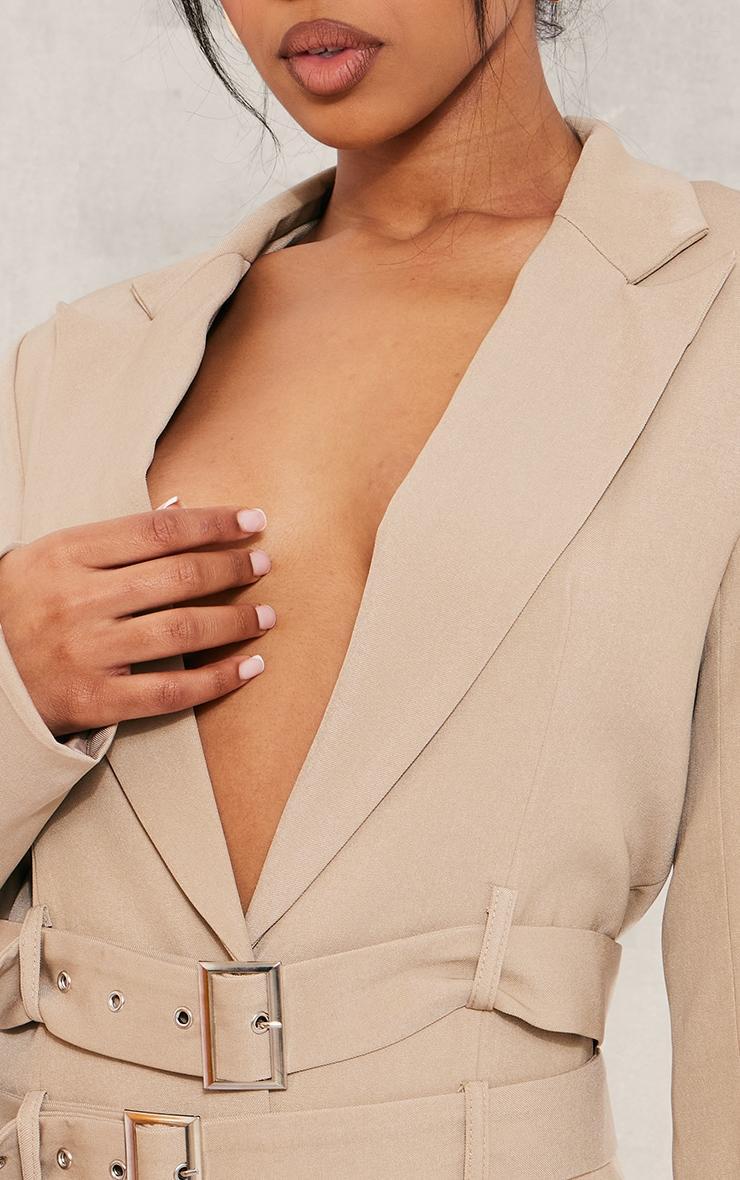 Stone Tailored Woven Double Belted Blazer Dress Product Image
