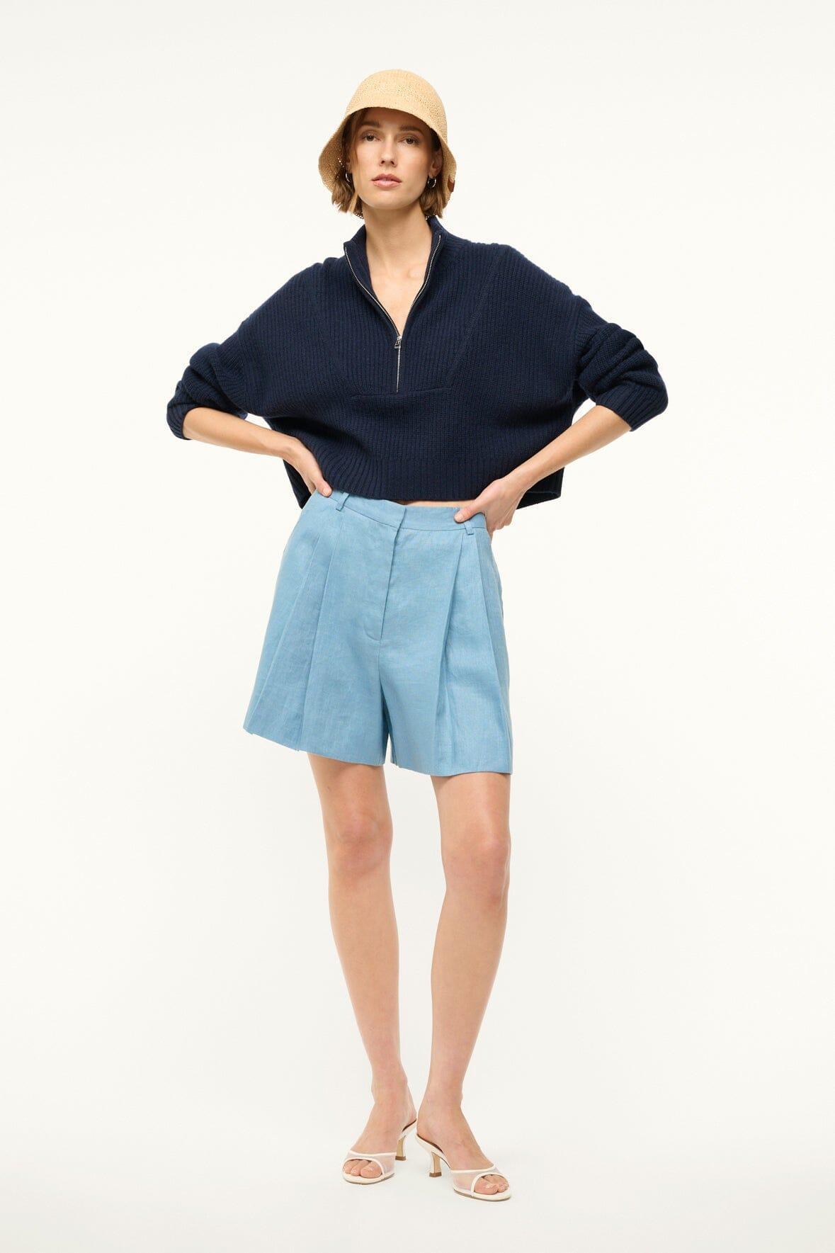 CRUZ LINEN SHORT | SLATE BLUE Product Image
