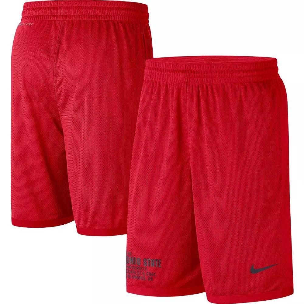 Men's Nike Scarlet Ohio State Buckeyes Performance Mesh Shorts, Size: Medium, Red Product Image