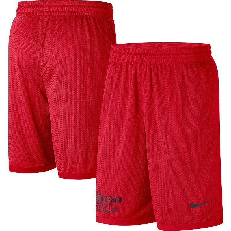 Men's Nike Scarlet Ohio State Buckeyes Performance Mesh Shorts, Size: Medium, Red Product Image