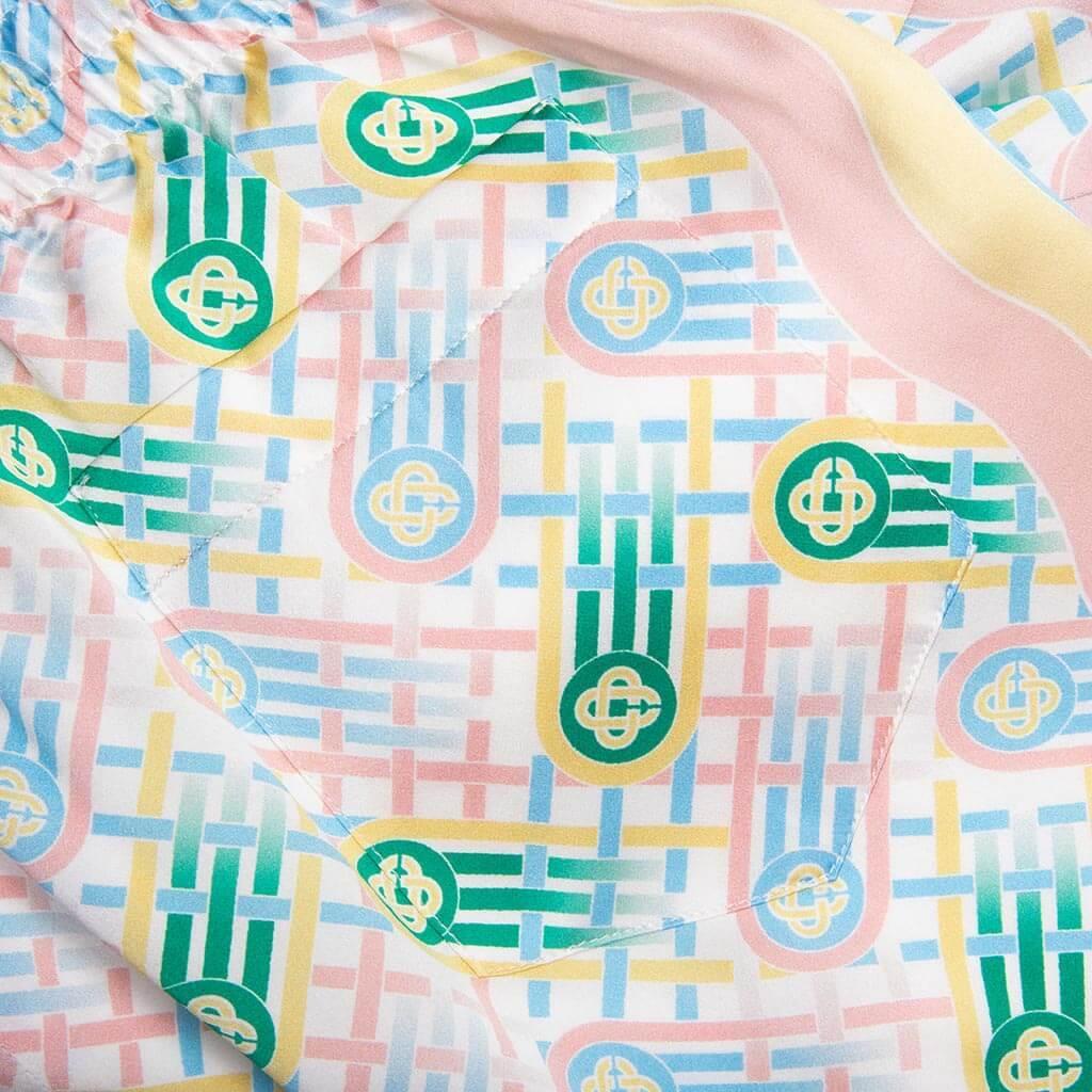 Silk Shorts With Drawstrings - Ping Pong Print Male Product Image