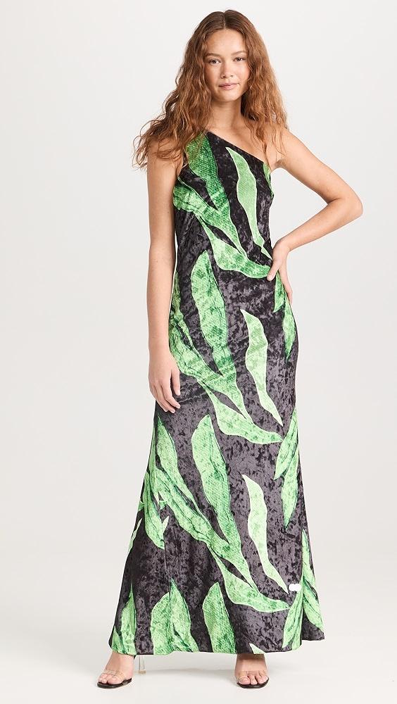 Dur Doux Green Leaf Velvet Maxi Dress | Shopbop Product Image