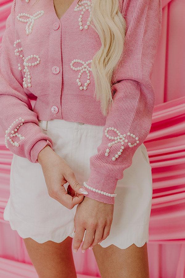 Coquette Dreams Pearl Embellished Sweater Top Product Image