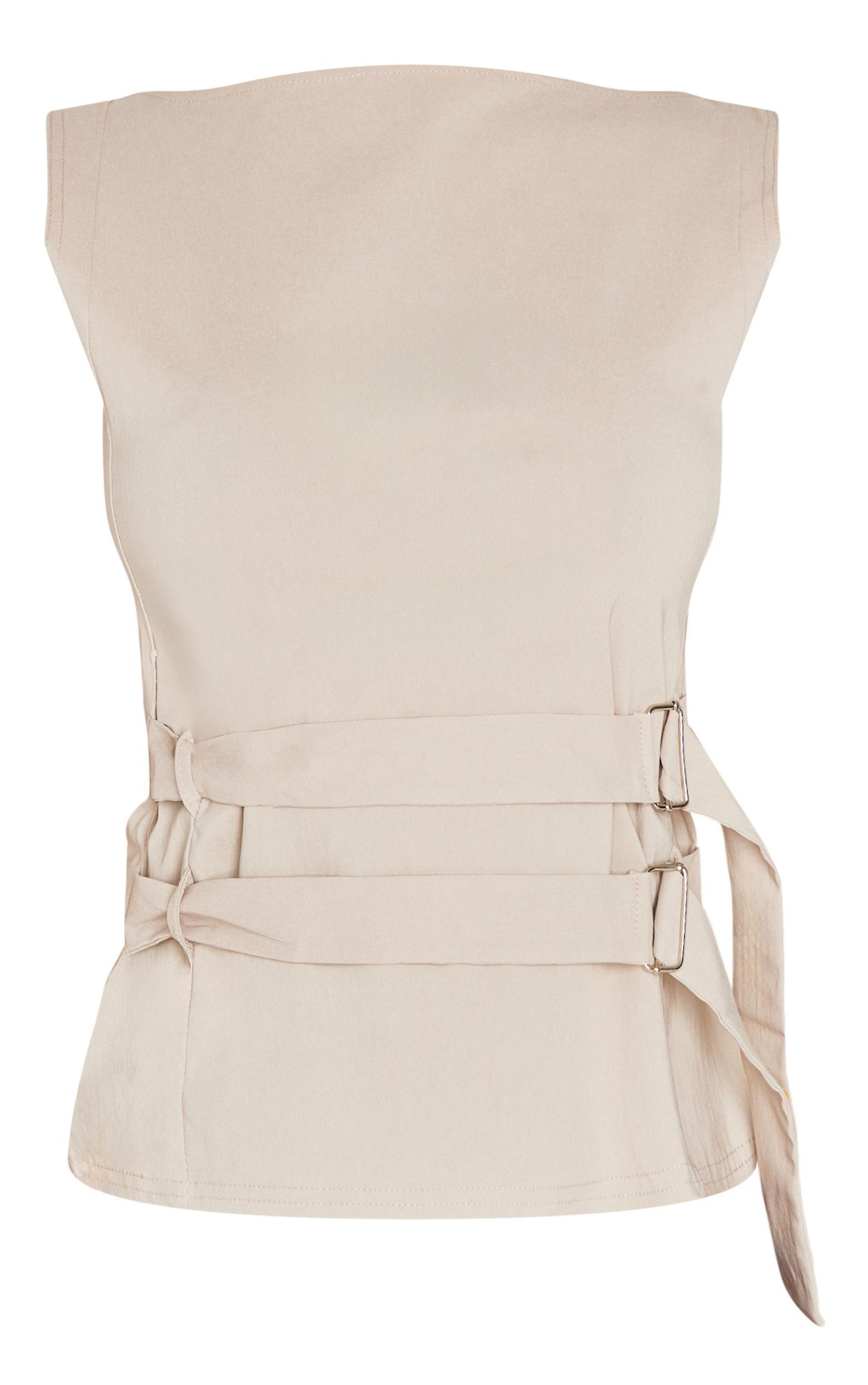 Stone Bengaline Boatneck Buckle Detail Long Top Product Image