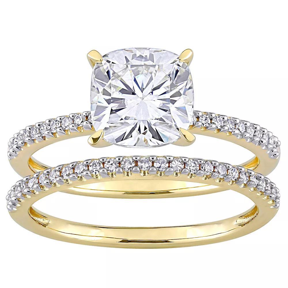 Stella Grace 14k Gold 2 Carat T.W. Lab-Created Moissanite & 1/4 Carat T.W. Diamond Engagement Ring Set, Women's, Size: 8.50 Product Image