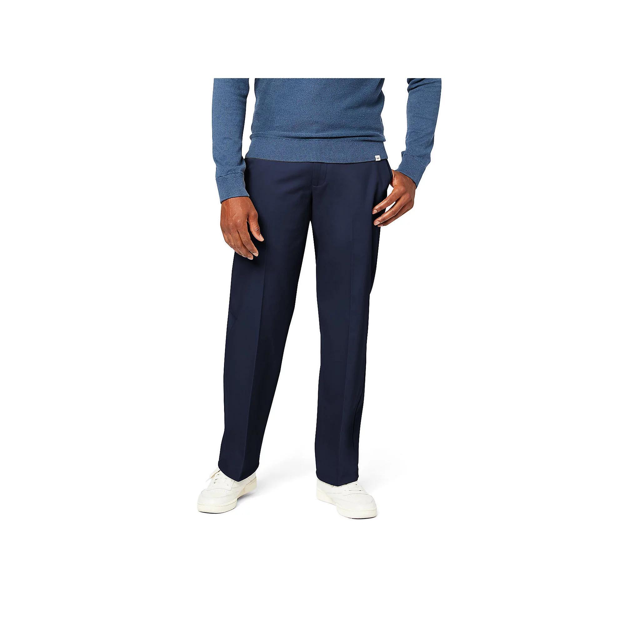 Men's Dockers Signature Iron Free Stain Defender Relaxed-Fit Khaki Pants, Size: 40X30, Blue Blazer Product Image