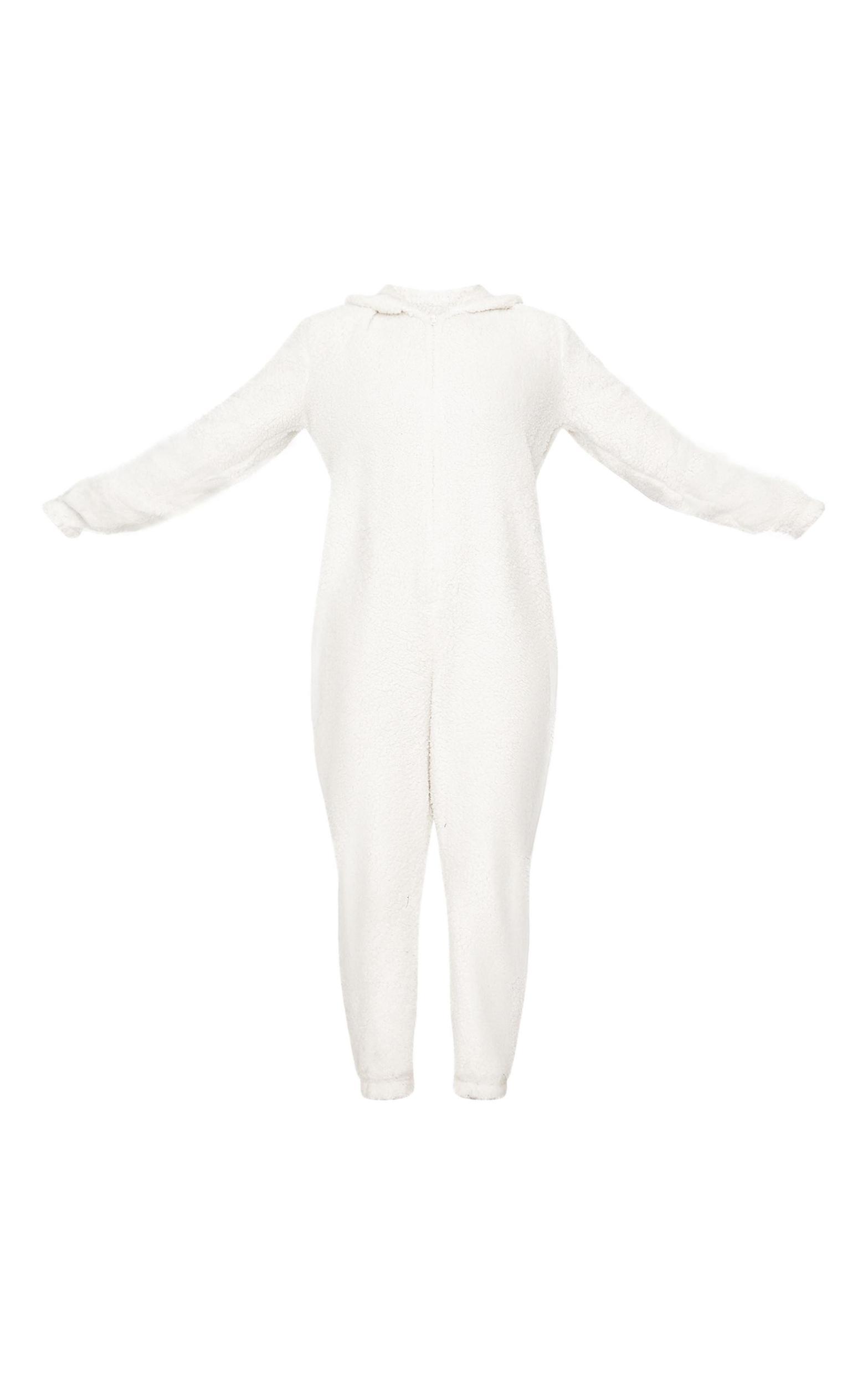 Cream Hooded Fleece Onesie Product Image