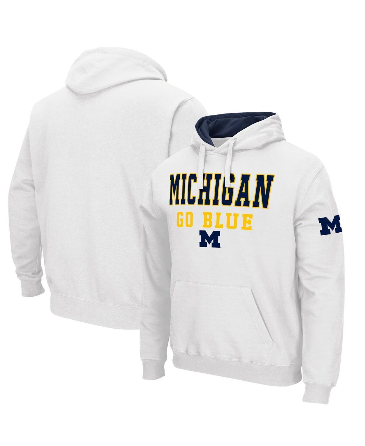 Men's Colosseum White Michigan Wolverines Sunrise Pullover Hoodie, Size: 2XL Product Image