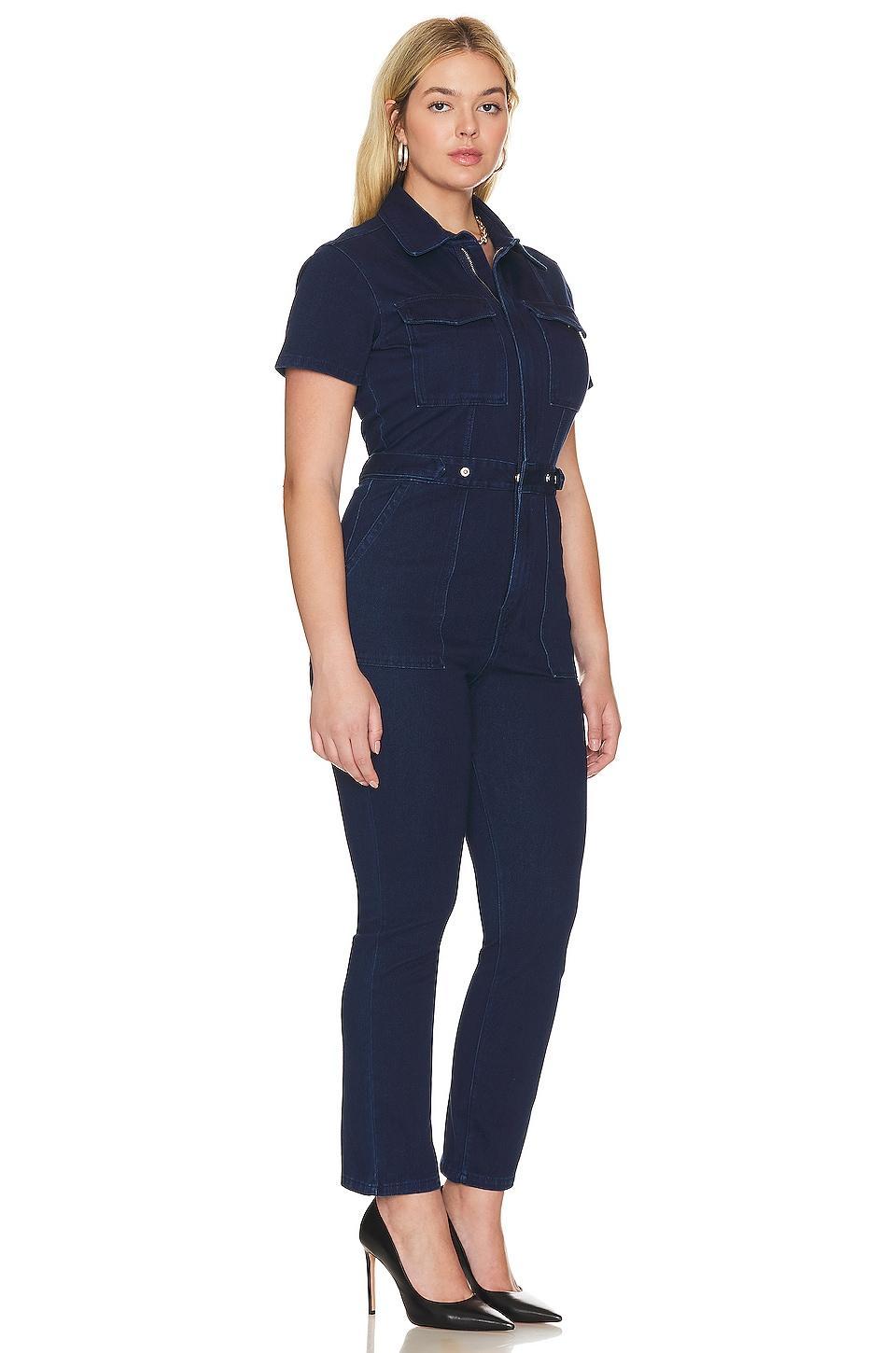 Womens Fit For Success Palazzo Denim Jumpsuit | | Good American by Khlo Kardashian Product Image