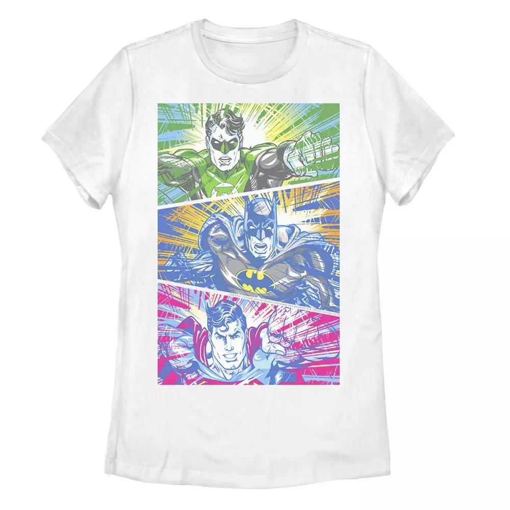 Juniors' DC Comics Green Lantern Batman Superman Graphic Tee, Girl's, Size: Small, White Product Image