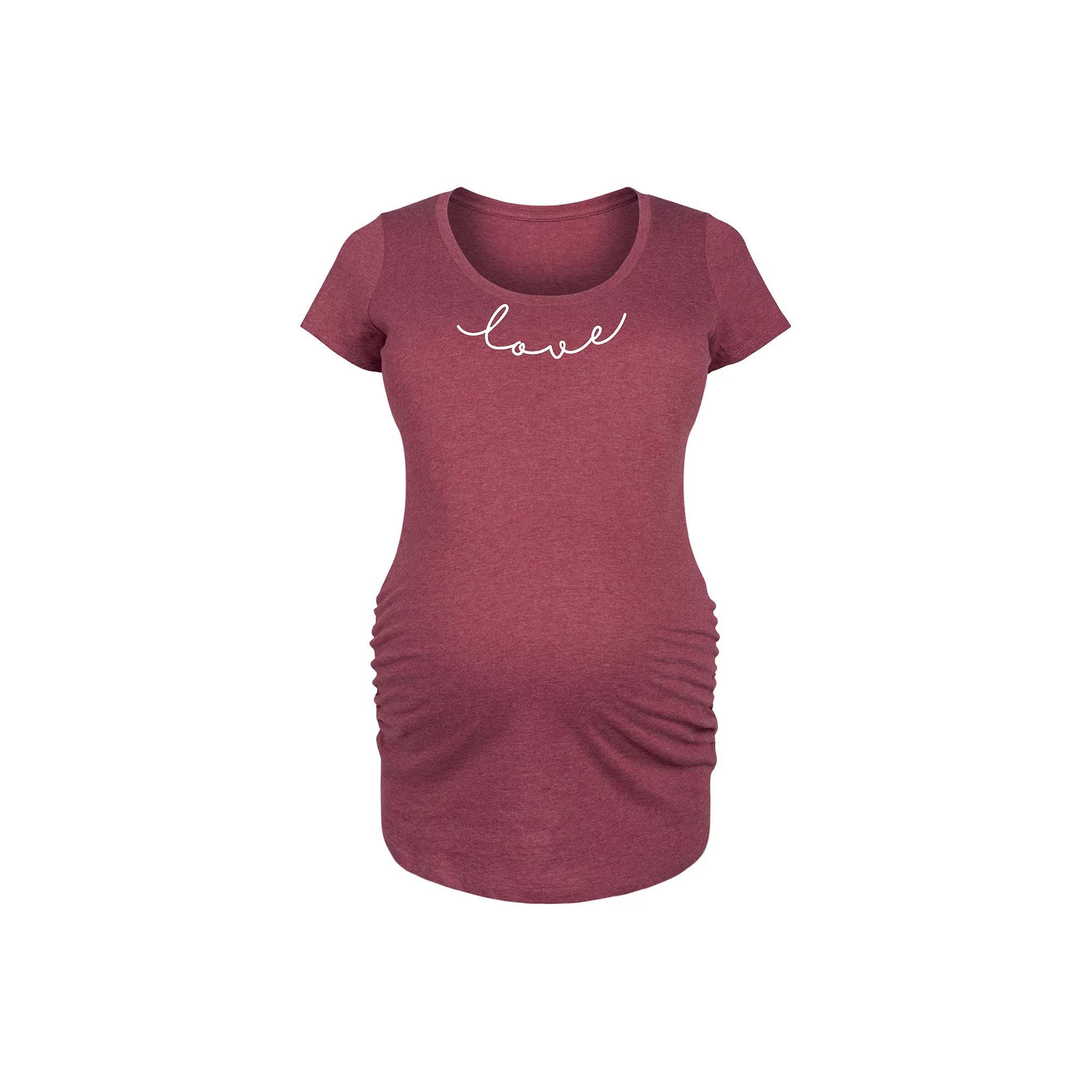 Maternity Bringing Home A Baby Bumble Bee Graphic Tee, Womens Grey Red Product Image