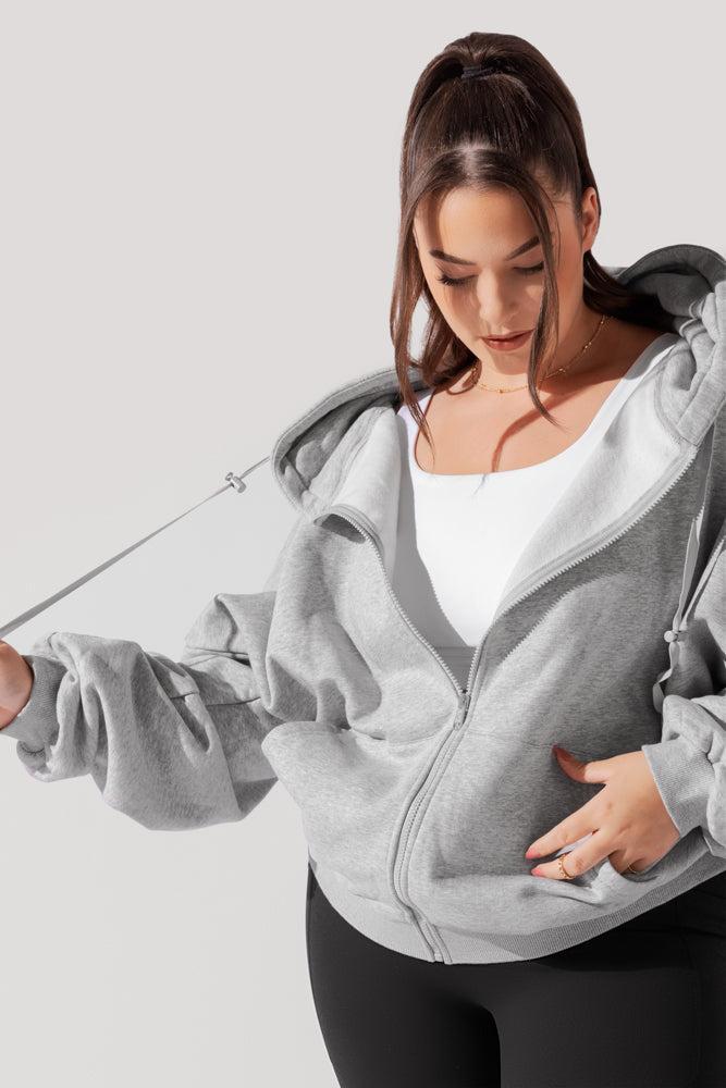 Zip Cloud Hoodie - White Product Image