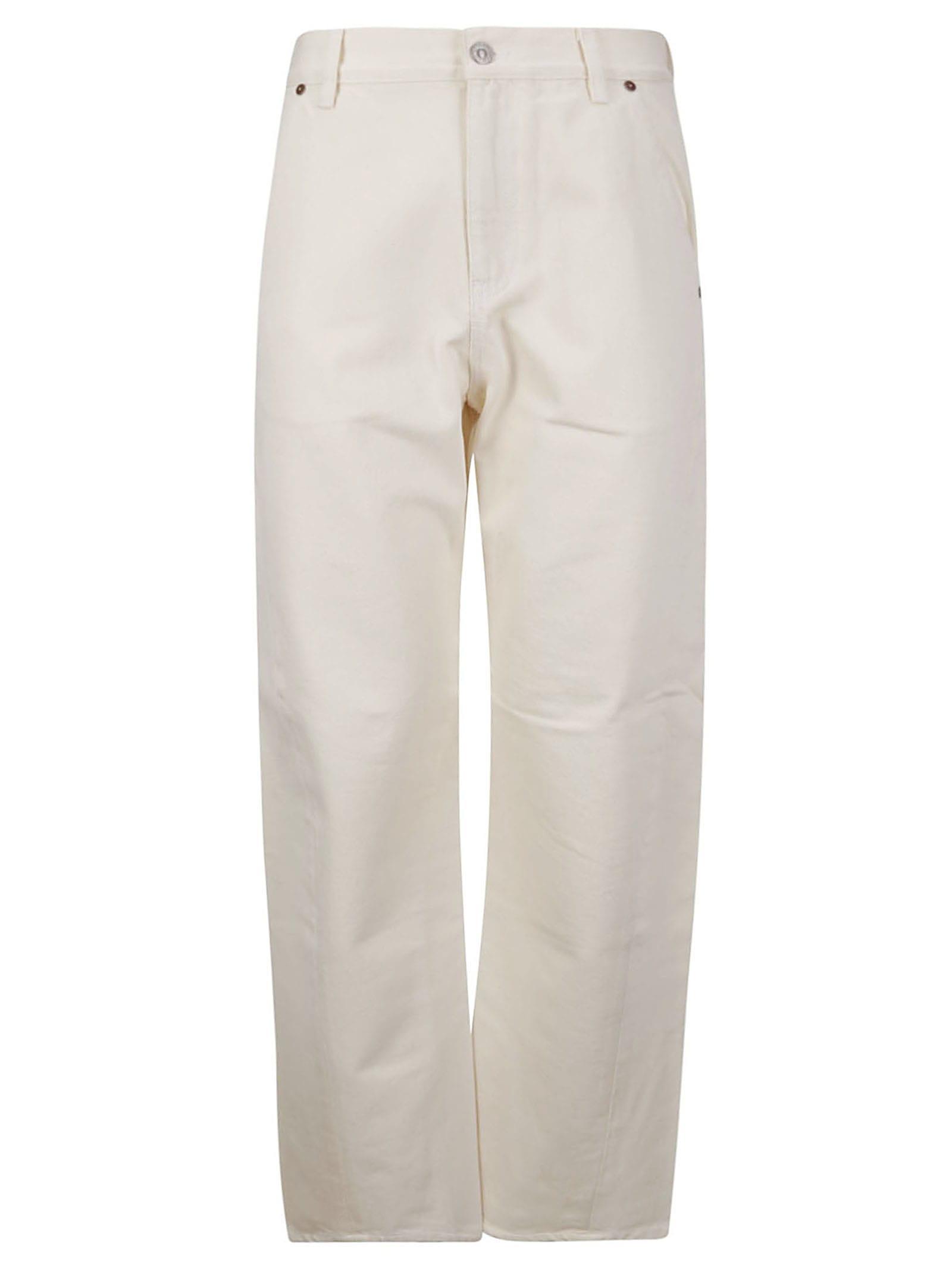 Twisted Low-rise Slouch Denim Jeans In White Product Image